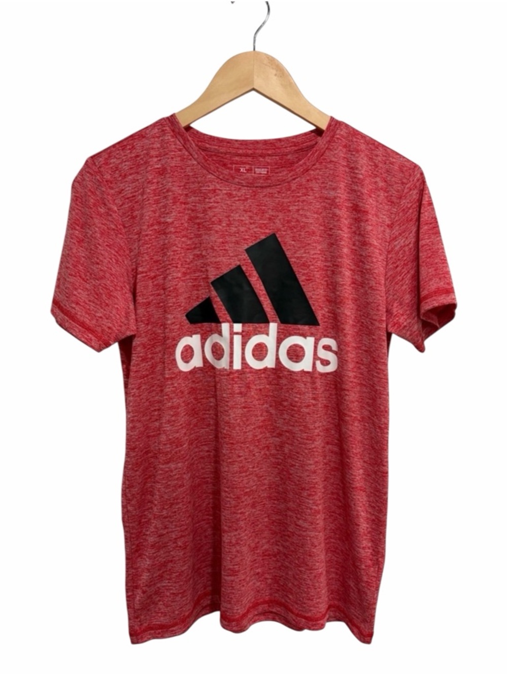 adidas Regular Fit Women’s Red Heather Logo Short Sleeve Tee T-Shirt